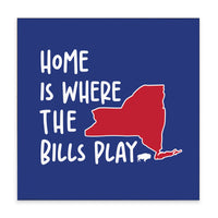 Home Is Where Bills Play New York Block Sign | Wood Decor