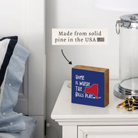 Home Is Where Bills Play New York Block Sign | Wood Decor