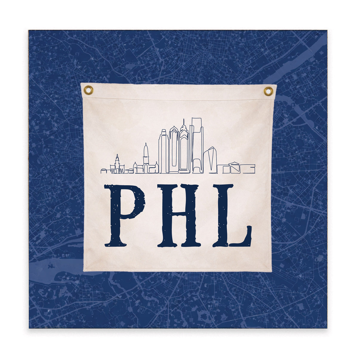 Philadelphia Phl Skyline Block Sign