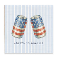 American Flag Beer Cans Block Sign