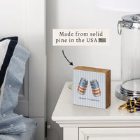 American Flag Beer Cans Block Sign