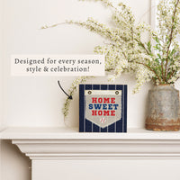 Baseball Home Sweet Stripes Block Sign