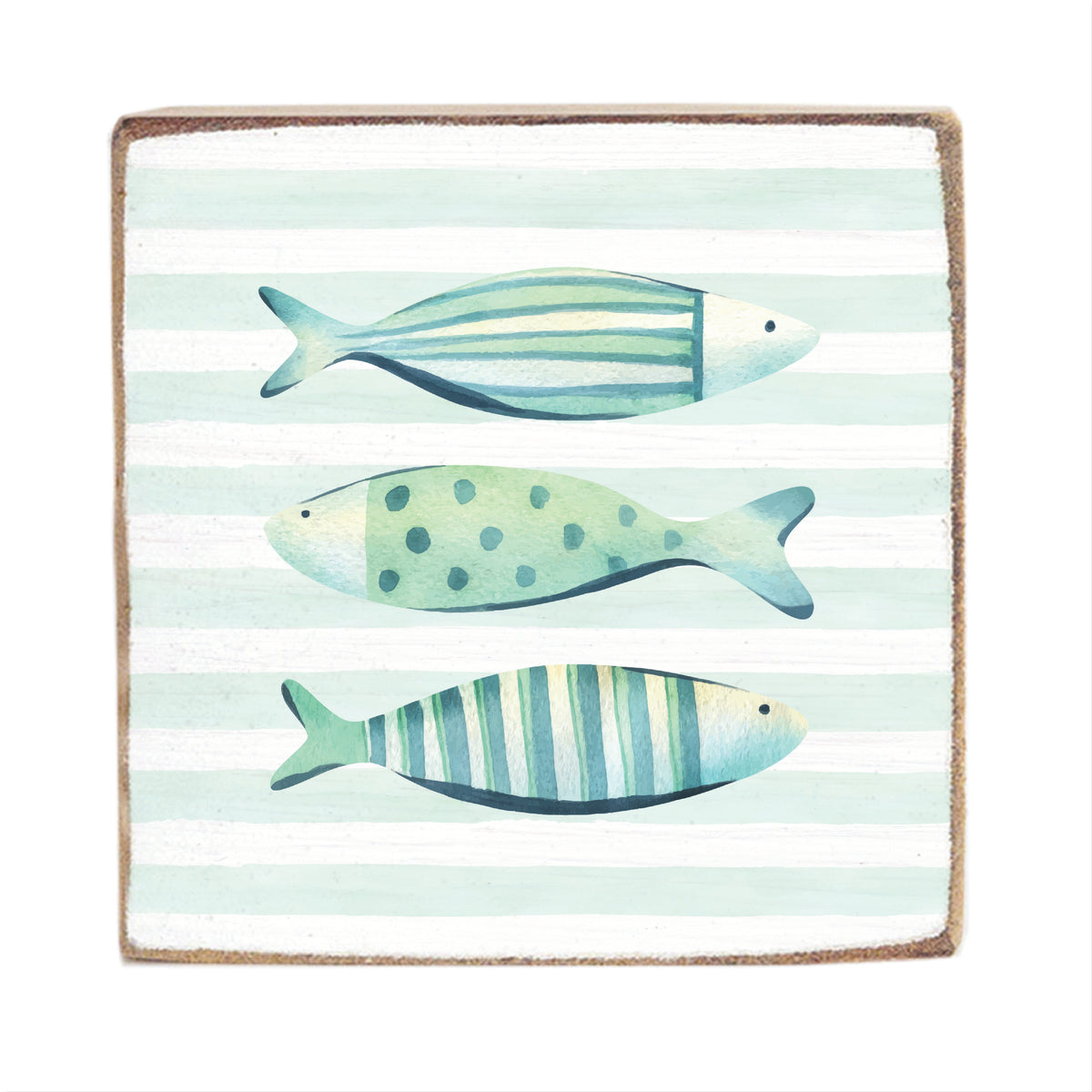 Coastal Fish Trio Block Sign