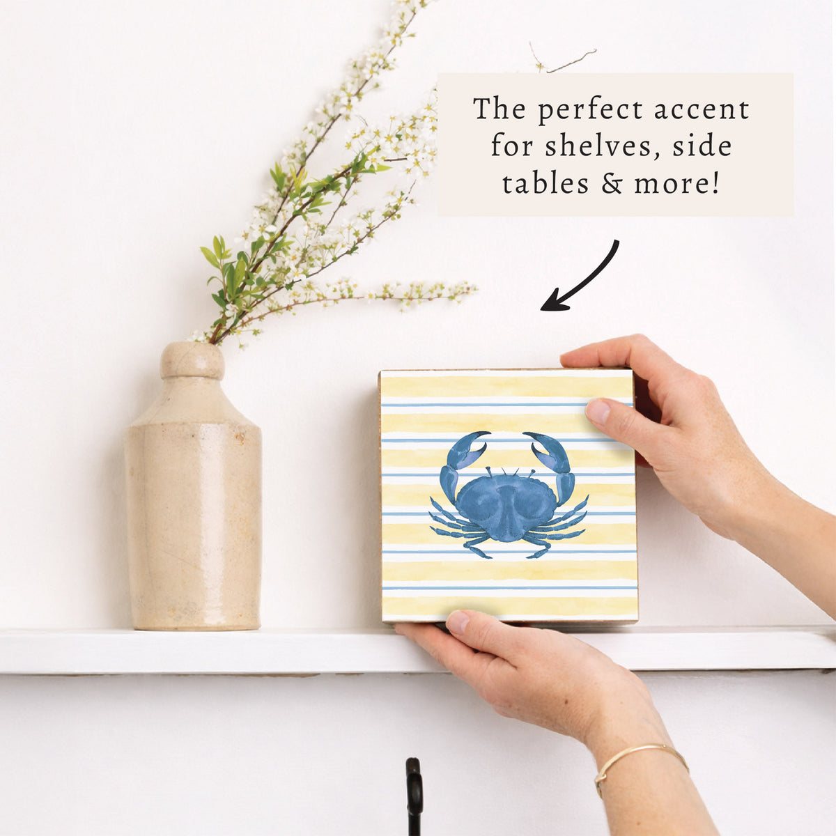 Blue Crab Stripe Block Sign