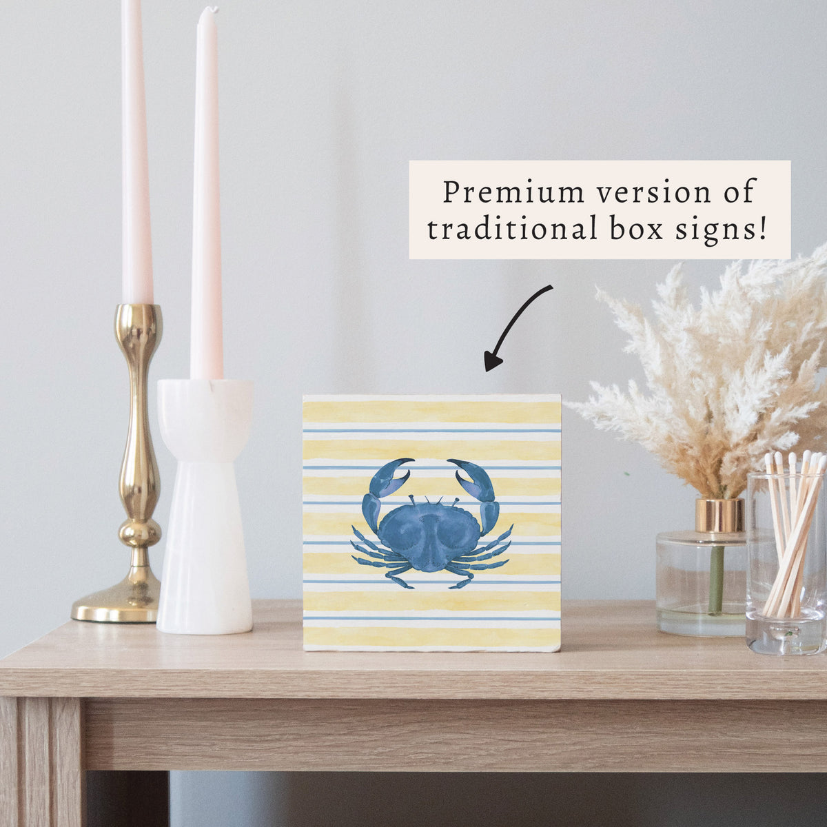 Blue Crab Stripe Block Sign