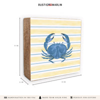 Blue Crab Stripe Block Sign