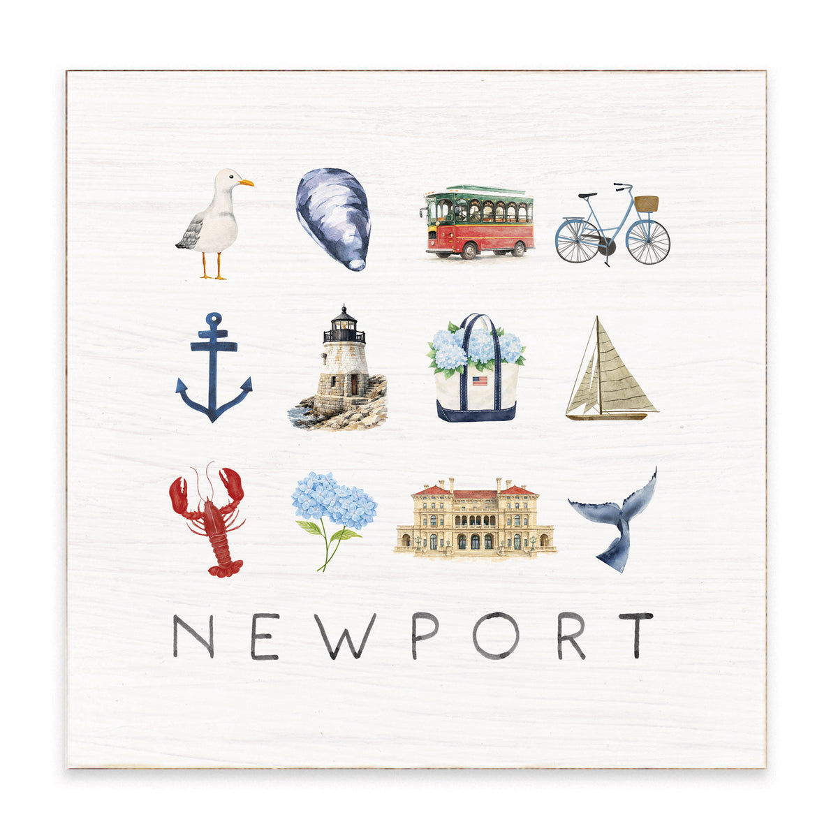 Newport Icons Block Sign