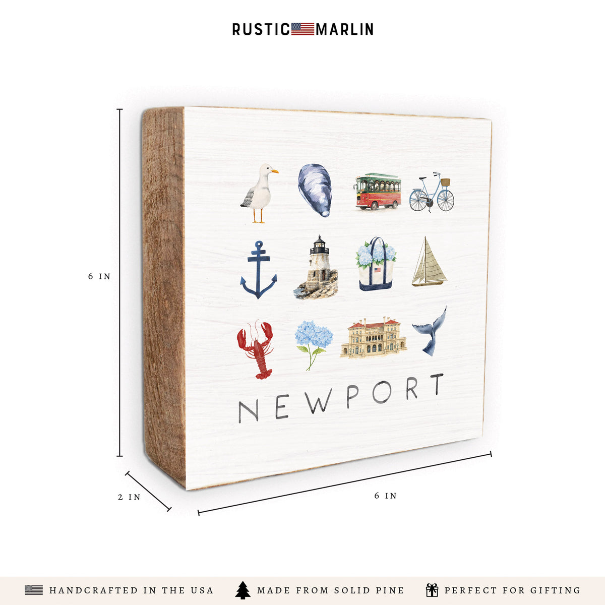 Newport Icons Block Sign