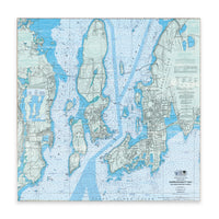 Narragansett Bay Chart Map Block Sign