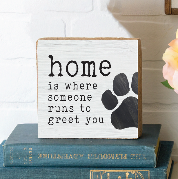 Home Is Where Someone Runs Block Sign
