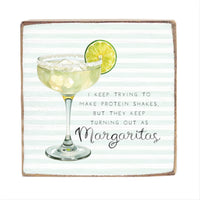 Protein Shake Margarita Block Sign