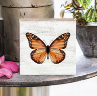 Monarch Butterfly Decorative Wooden Block