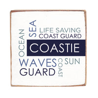 Coastie Word Cloud Decorative Wooden Block