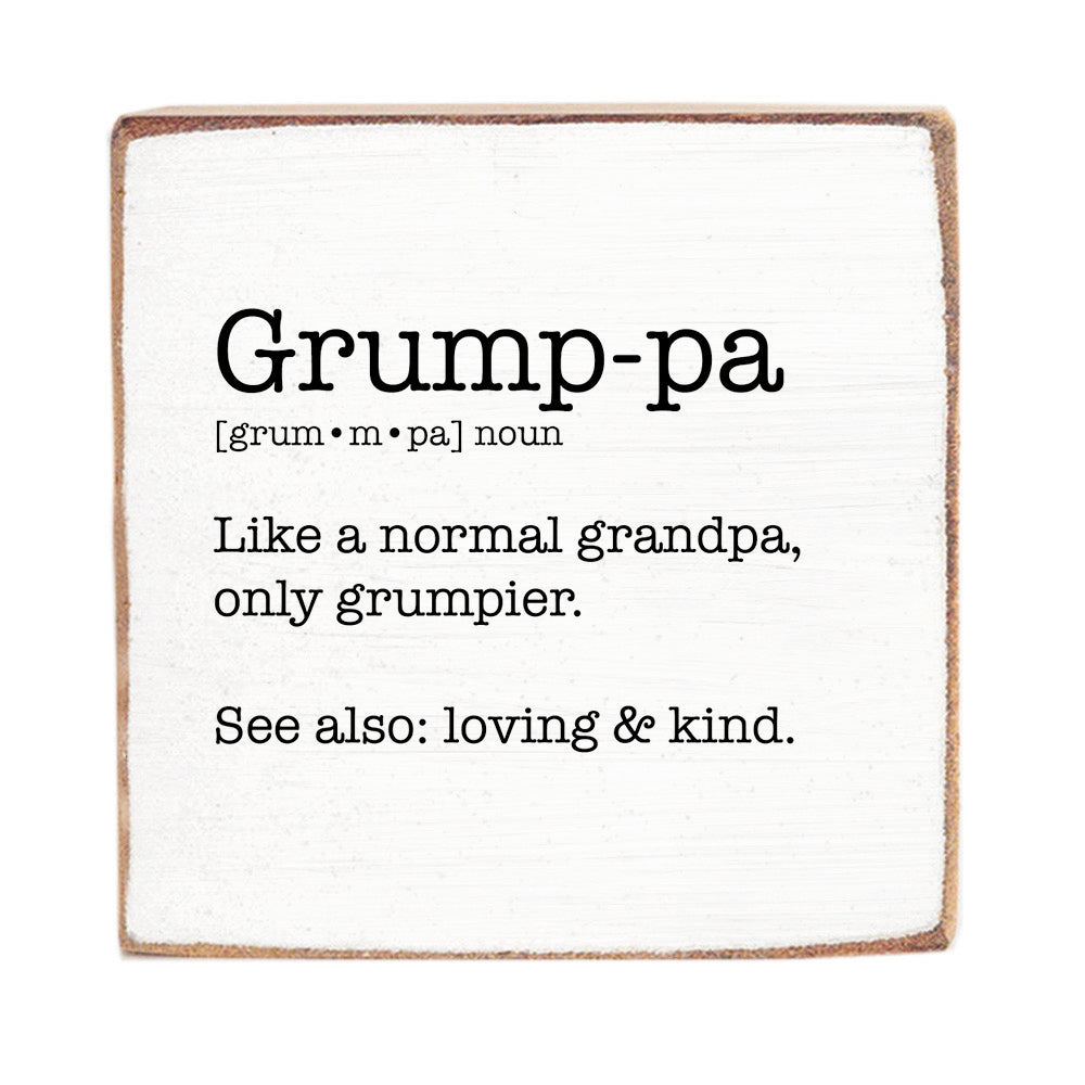 Grump-pa Decorative Wooden Block