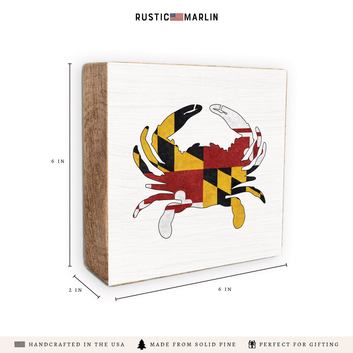 Maryland Flag Crab Block Sign