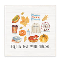 Fall In Love With Chicago Block Sign