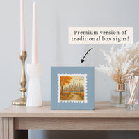 New York Fall Stamp Block Sign