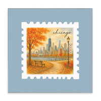 Chicago Fall Stamp Block Sign