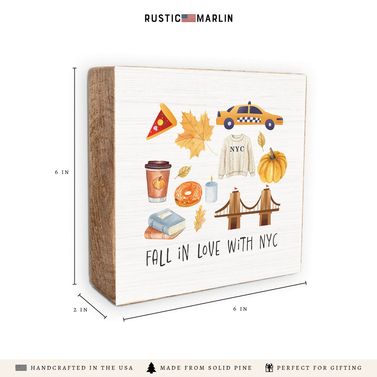 Fall In Love With Nyc Block Sign
