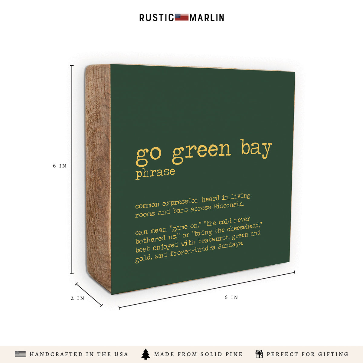 Go Green Bay Defintion  Block Sign