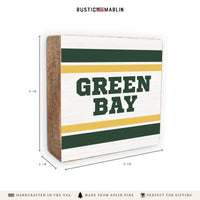Green Bay Stripes Block Sign