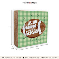 Tis The Season Football Block Sign