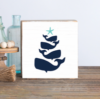 Whale Tree Square Block Sign