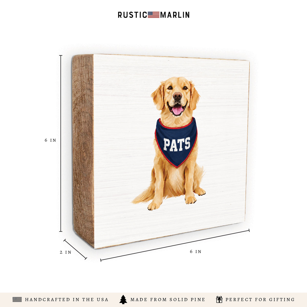Pats Football Dog Block Sign