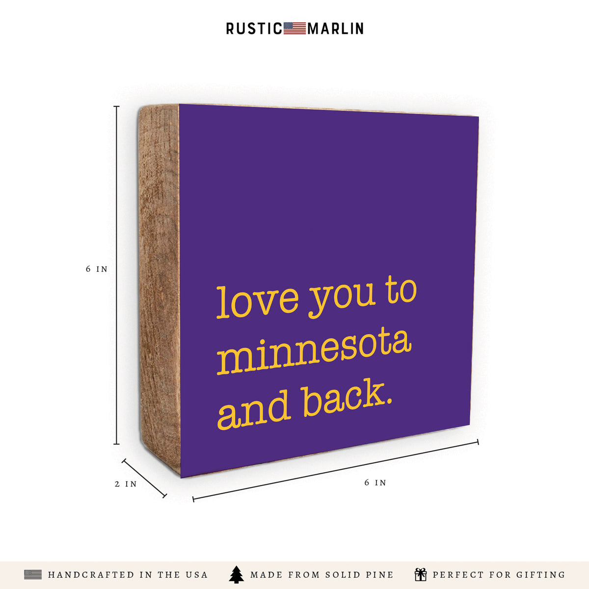 Love You To Minnesota Block Sign