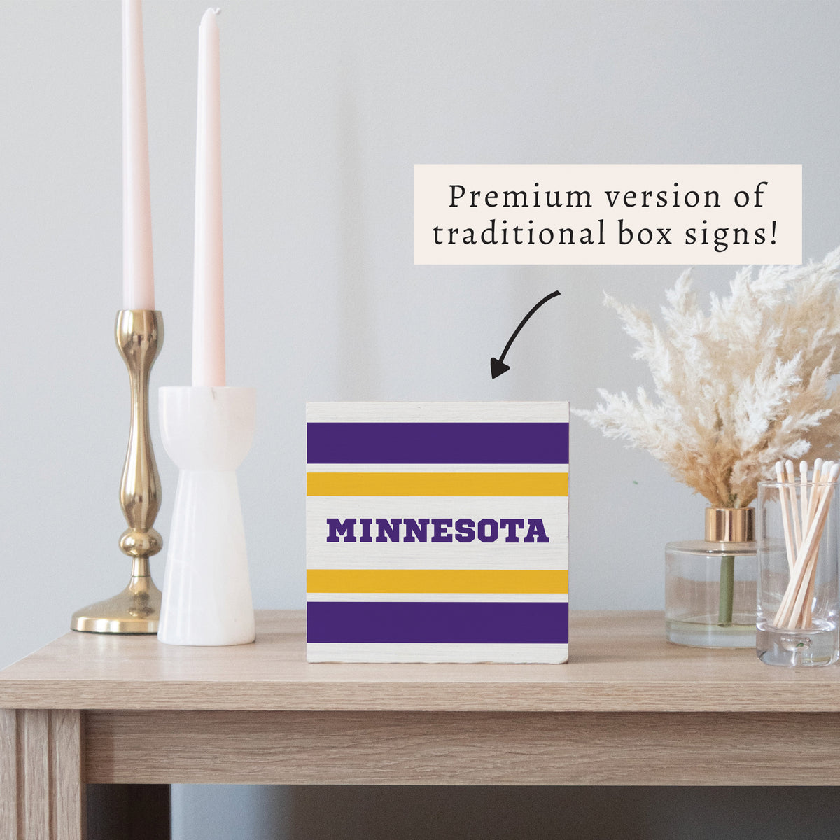 Minnesota Stripes Block Sign