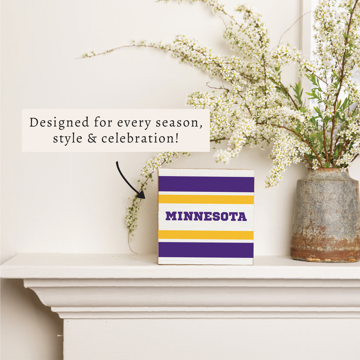 Minnesota Stripes Block Sign