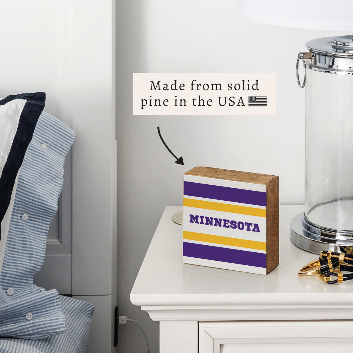 Minnesota Stripes Block Sign