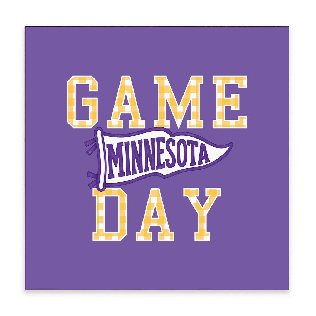 Game Day Minnesota Block Sign