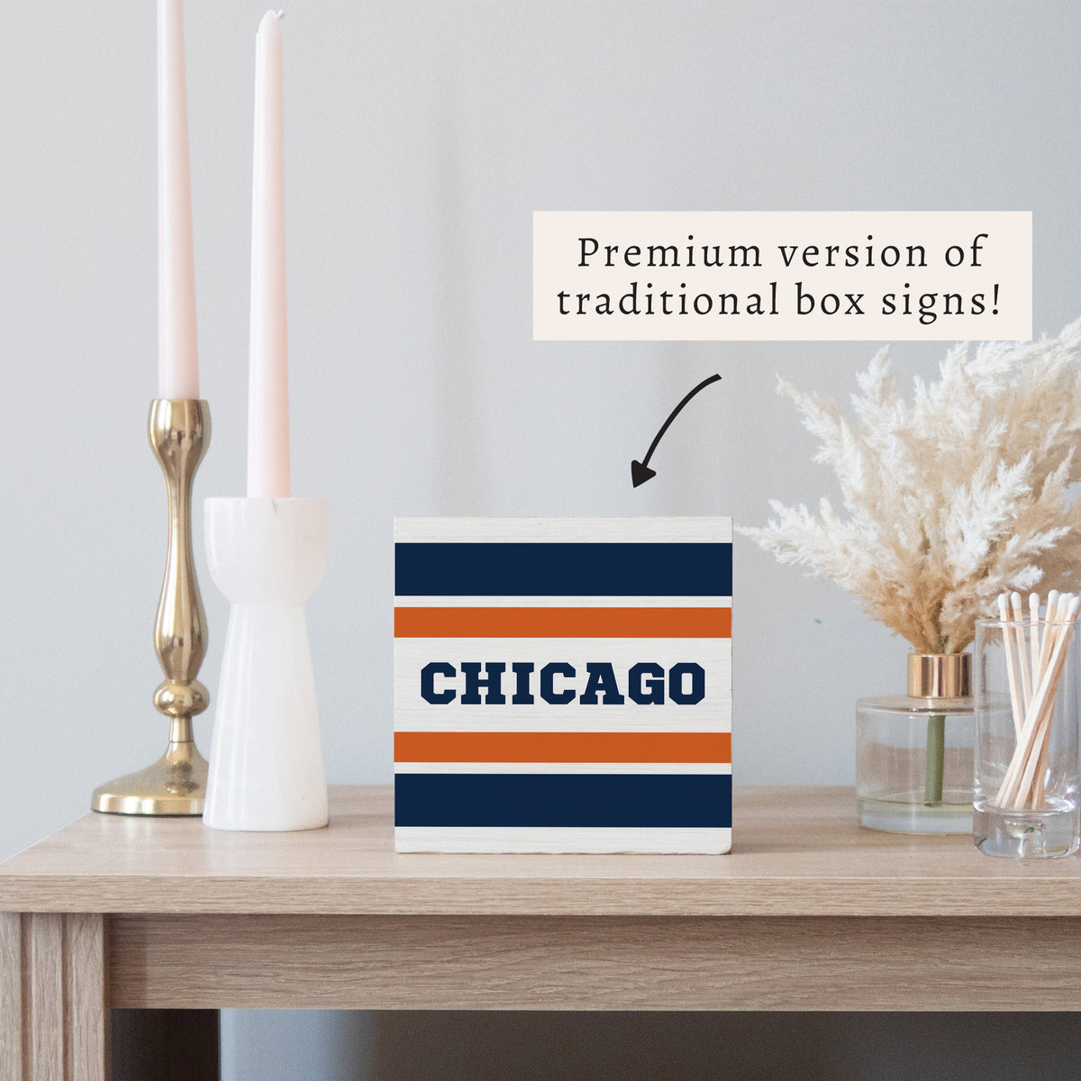 Chicago Stripes Block Sign