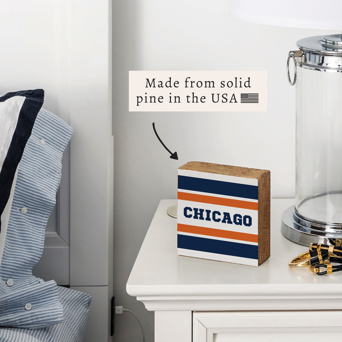 Chicago Stripes Block Sign