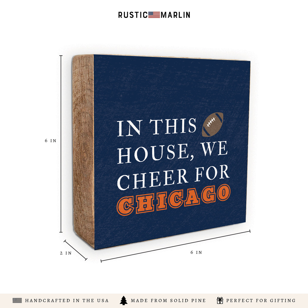 In This House We Cheer For Chicago Block Sign