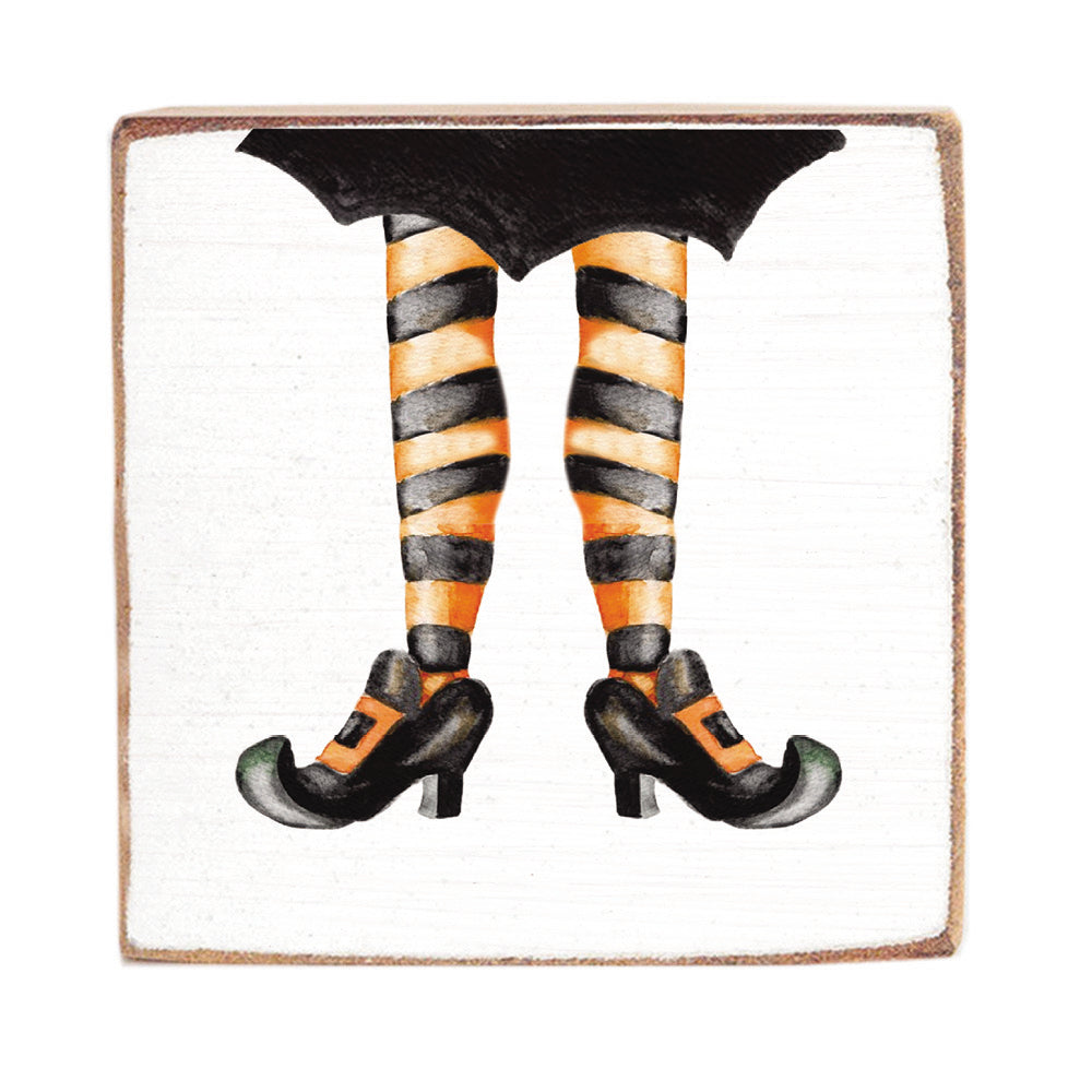 Witch's Stockings Block Sign