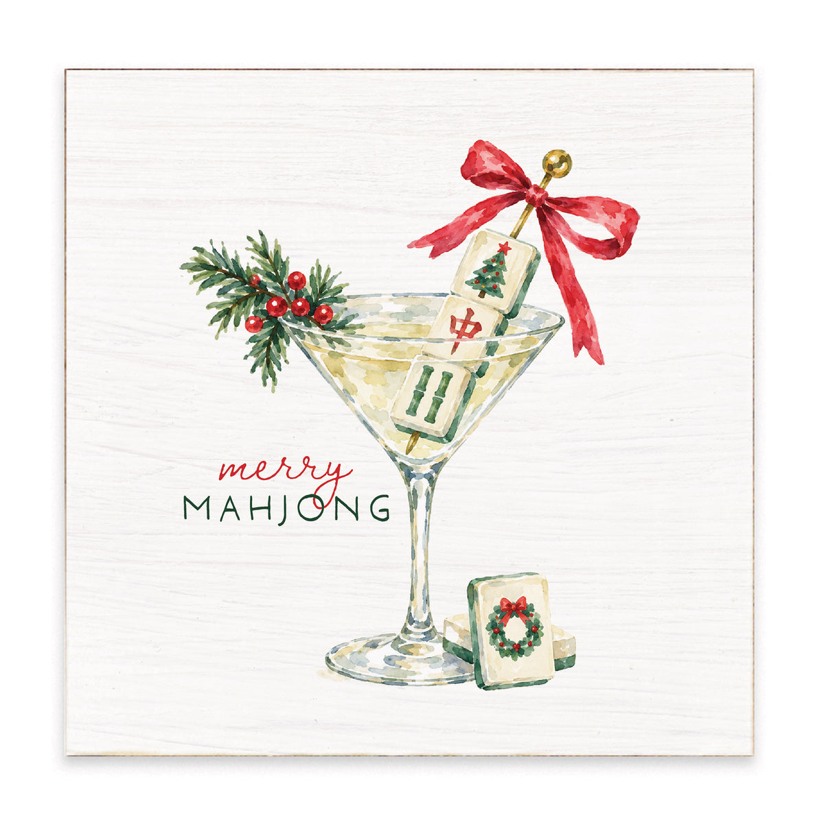 Merry Mahjong Martini Block Sign