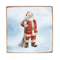 Ski Santa Square Block Sign