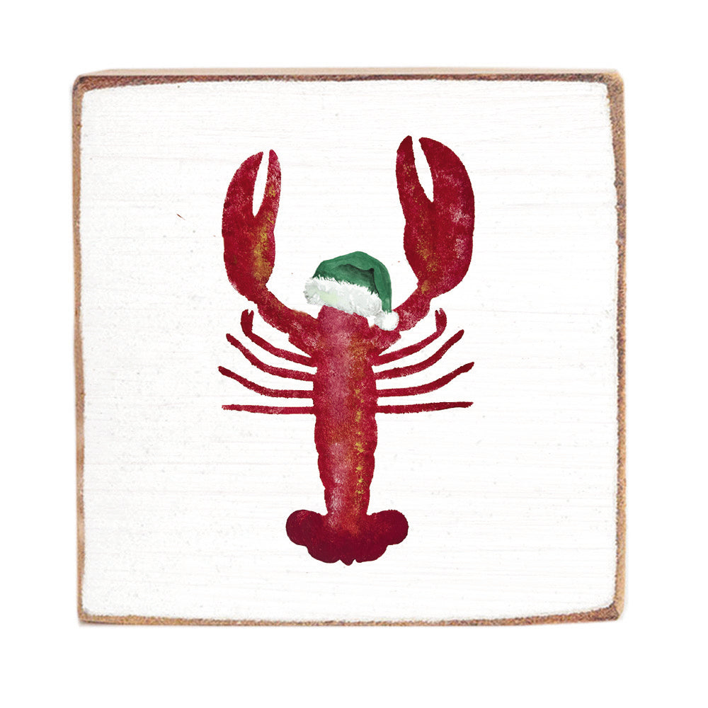 Santa Lobster Square Block Sign