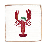 Santa Lobster Square Block Sign