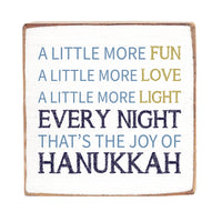 Joy Of Hanukkah Square Block Sign