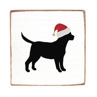 Santa Dog Square Block Sign