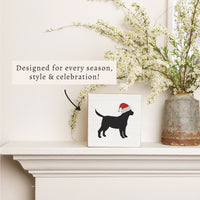 Santa Dog Block Sign