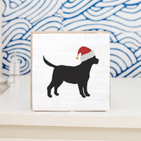 Santa Dog Square Block Sign