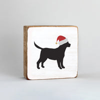 Santa Dog Square Block Sign