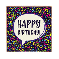 Happy Birthday Decorative Square Block Sign