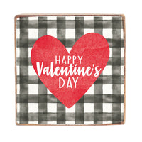 Happy Valentine's Day Decorative Square Block Sign