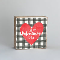 Happy Valentine's Day Decorative Square Block Sign