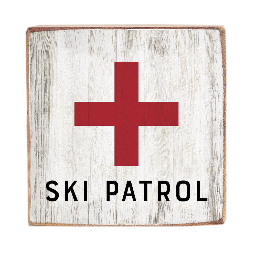 Ski Patrol Square Block Sign